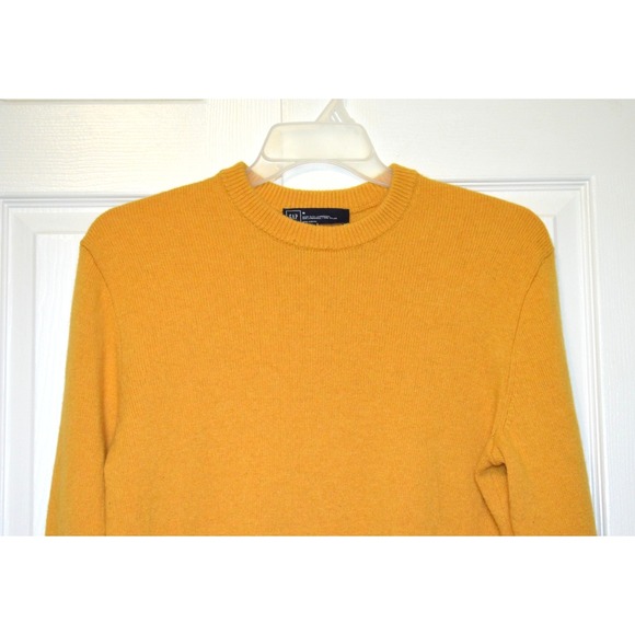 Gap Sweater‎ Men's Size M Pullover Yellow Gold Wool & Nylon Blend - Picture 3 of 11